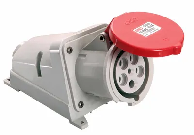 Produktbild von as-Schwabe CEE-Wanddose ohne Kabel max. 16mm² 400V 63A 5-polig Klappdeckel IP44