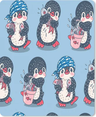 Produktbild von MuchoWow® Mauspad Mousepad Pinguin - Gestaltung - Fisch 30x40 cm - Mousepads - Maus Mat - Pad - Mausunterlage - Mausmatten