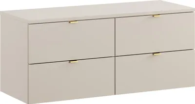 Produktbild von Badezimmerschrank 120 Cm Kaschmir Mit Arbeitsplatte, 4 Schubladen, Modern