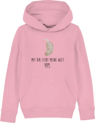 Produktbild von Mr. & Mrs. Panda Kinderpullover Otter Kopfüber 9-11 Jahre (134/146) - Baumwolle Pink - Geschenk, Hoodie, Sweatshirt, Verliebt, Kapuzenpulli, Liebe, Pullover, Sweater, Pulli