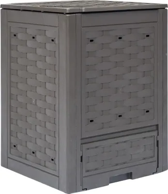 Image de Composteur de jardin Marron 60x60x83 cm 300 L Plastique rotin