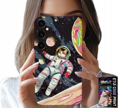 Produktbild von Etui Für Samsung Galaxy A16 4/5G - Katze Astronaut Weltraum Katze Etui