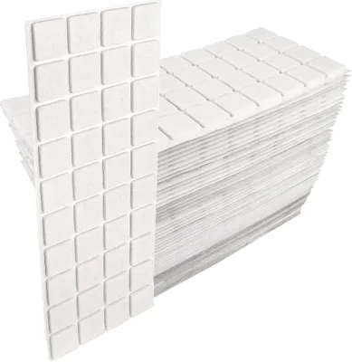 Produktbild von Adsamm® | 2000 x selbstklebende Filzgleiter / Weiß / 25x25 mm / quadratisch / Möbelgleiter aus Filz mit 3.5 mm Stärke