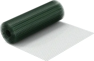 Produktbild von Wiltec Maschendrahtzaun Grün 1x5 m 100 cm Höhe 0,9 mm Stärke 12x12 mm Maschengröße, Volierendraht 4-Eck aus Stahl verzinkt, Drahtgitter, Vogeldraht