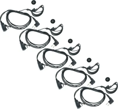 Produktbild von vhbw 5x Headset kompatibel mit Motorola GP88, GP300, GP73, GP600, GP68, CP040 Funkgerät - schwarz