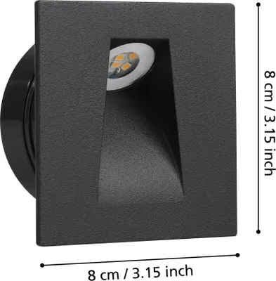 Image de EGLO Mecinos, en creux, rectangulaire, IP20, noir