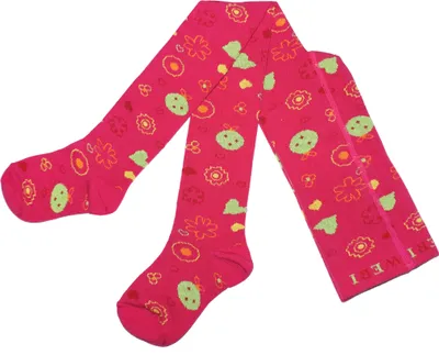 Produktbild von Kinderstrumpfhosen für Mädchen aus Baumwolle Kürbisblüte Pink Größe 80-86