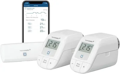 Produktbild von Homematic IP Thermostat für Smart Home Heizung – WLAN, digitale Heizungssteuerung mit oder ohne App, Alexa, Google Assistant