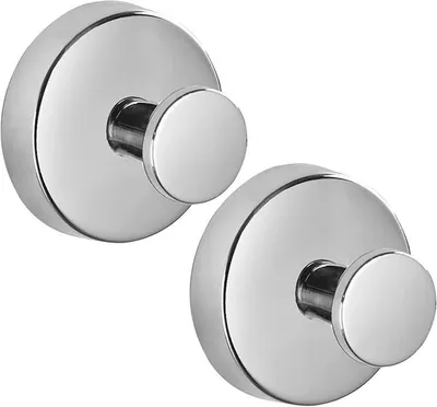 Produktbild von PolkaHome® 2er Set Saugnapf-Haken Edelstahl, Handtuchhaken Vakuum Wandhaken ohne Bohren, Selbstklebende Haken für Bad, Küche, Toilette,