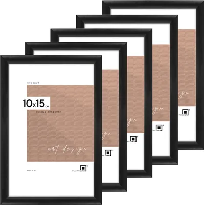 Produktbild von LUCA® Aluminium Frames, 5er-set Bilderrahmen, Farbe Schwarz, 10x15 cm