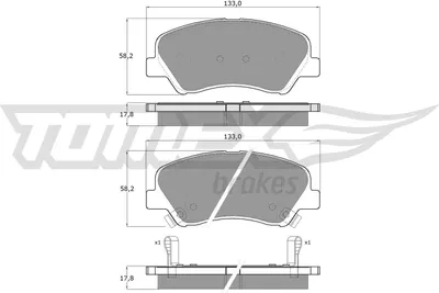 Produktbild von TOMEX brakes Bremsbeläge Satz Vorne Bremsklötze für HYUNDAI i20 Schrägheck (GB, IB) TX 17-85