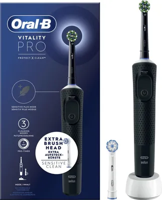 Produktbild von Oral-B Vitality Pro - Erwachsener - Rotierende-vibrierende Zahnbürste - Tägliche Pflege - Sensibel - Super sensitive - Schwarz - 2 min - Akku
