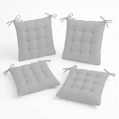Produktbild von Set mit 4 Stuhlkissen 40 x 40 cm – Hellgrau