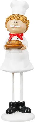 Immagine prodotto di Gilde Figur, Koch, "Sternekoch", Kunstharz, weiß, L. 5 cm, B. 6 cm, H. 20 cm 51514 4063387515143 2 Stück (2-fach sortiert)