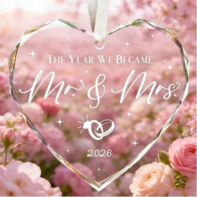 Produktbild von Hochzeitsgeschenk personalisiertes Ornament, Geschenk für Paare 2026, Dekoration für die Hochzeit
