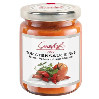 Immagine prodotto di Salsa di pomodoro Grashoff n. 6 con crema di peperoncino e maggiorana 200ml