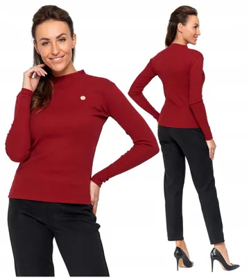 Immagine prodotto di Maglione da donna, taglia L - Maglia a maniche lunghe, multicolore - Maglione da donna in maglia - Maglione con colletto alto