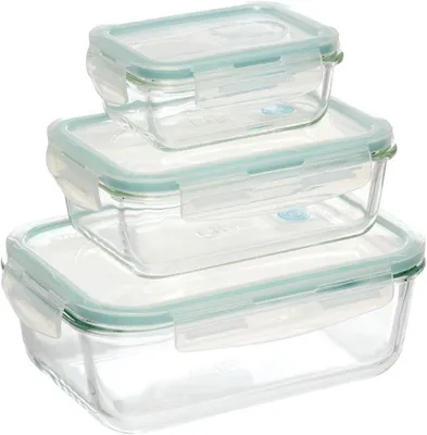 Image de Boîtes de rangement pour verres, grandes, rectangulaires, lot de 3, pour la cuisine