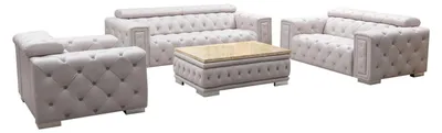 Immagine prodotto di Set divano Tappezzeria in pelle Design Chesterfield Set divano 3+2+1 9914 Nuovo