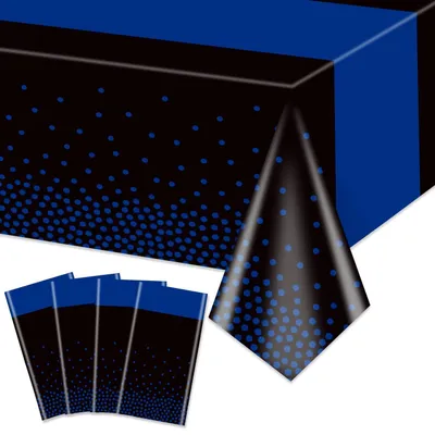 Produktbild von Tischdecken rechteckig 220 x 130 cm Schwarz Blau 4 Stück