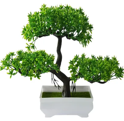 Produktbild von Künstlicher Bonsai-Baum 18 x 27 cm – Realistische Kunstpflanze für drinnen und draußen – Japanische Dekoration – Künstliche Pflanze für Zuhause, Büro und Garten – Immergrün und pflegeleicht