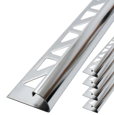 Produktbild von Dalsys Fliesenschiene Viertelkreisprofil Edelstahl Poliert 2,5m x 10mm, 5 Stück, Rundprofil Halbrundprofil Fliesenprofil