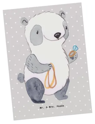 Produktbild von Mr. & Mrs. Panda Postkarte Juwelier Herz - Grau Pastell - Geschenk, Eröffnung, Schmuckgeschäft, Grußkarte, einzelkarte, Goldschmuck, Goldschmied, Shopping, Ansichtskarte