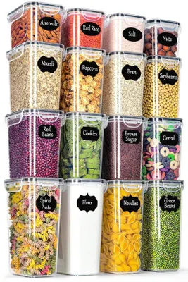 Produktbild von Luftdichte Opbergdosen mit Deckel, BPA-frei, 16er-Set, Küchenorganizer