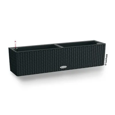 Obrázok produktu pre LECHUZA BALCONERA Cottage 80, Vysadzovač, Voľne stojace, Recyklovaný plast, Čierna, Grafit, Obdĺžnik, Vnútorná / vonkajšia