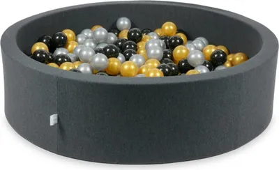 Image de Piscine Dry Graphite 110x30 avec 400 balles : Argent, or, noir