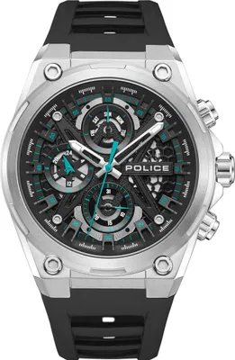 Produktbild von POLICE Herrenuhr Quarzuhr silber / schwarz onesize Herren 45 PEWGQ0054301, PEWGQ0054302, PEWGQ0054303
