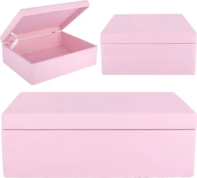 Immagine prodotto di Creative Deco XL Grande Rosa Scatola in Legno 40x30x14cm | con Coperchio | Contenitore Portaoggetti per Decorare Cassetta Attrezzi Portagiochi