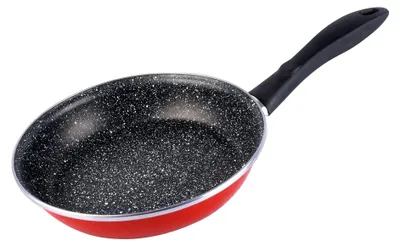 Emaille Stahl Bratpfanne 24 cm Rot Antihaftbeschichtung