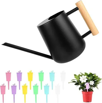 Produktbild von Ibenzoa® Professionelles Gießset 1 L, schwarz – abnehmbare flexible Tülle (ca. 45 cm), luftvermeidender Auslauf, BPA-frei für Balkon, Terrasse & Zimmerpflanzen