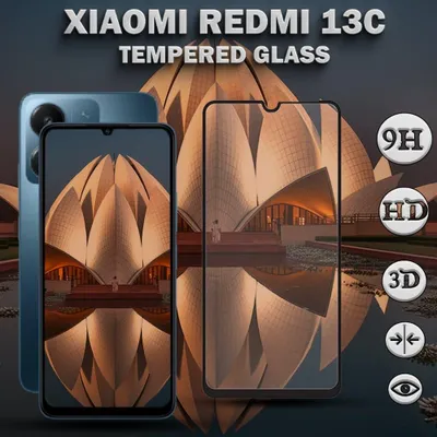 Produktbild von 1-Pack XIAOMI REDMI 13C Displayschutzfolie - Gehärtetes Glas 9H - Super Qualität 3D