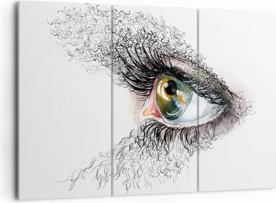 Produktbild von Bild auf Leinwand - Leinwandbild - Auge Menschliches Illustration Erwachsenen- - 165x110cm - Wand Bild - Wanddeko - Leinwanddruck - Bilder - Kunstdruck - Leinwand bilder - Wandkunst - CE165x110-3002