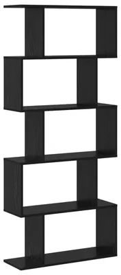 Obrázek produktu pro vidaXL Knihovna, černá, vzhled dubu, 70 x 24 x 161 cm, dřevotřísková deska