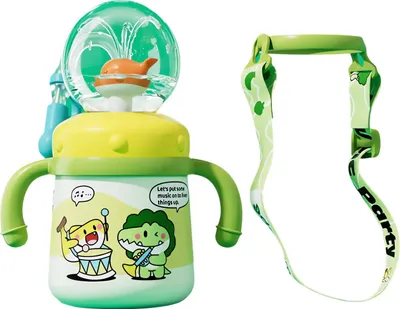 Produktbild von Wal-Brunnenbecher mit Strohhalmdeckel, Trinkbecher, auslaufsicher, isoliert, Reisebecher, Schnabeltasse, auslaufsichere Wasserflasche für heiße und kalte Getränke