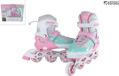 Productafbeelding van Inlineskates, verstelbaar, roze en groen, maat 37-40, meerkleurig