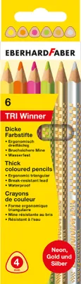 Produktbild von EBERHARD FABER Dreikant Buntstift TRI Winner 4,0 mm 6er Kartonetui
