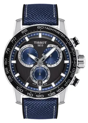 Immagine prodotto di Tissot Supersport Chrono orologio da polso da uomo con cassa in acciaio 316L e quarzo svizzero e cinturino in nylon, blu, 22 (Modello: T1256171705103)