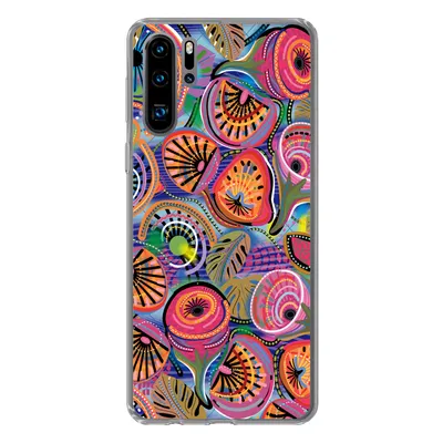 Produktbild von MuchoWow® Handyhülle Schutzhülle Hülle für Huawei P30 Pro Kreis - Figuren - Blätter Silikon Softcase Handy Hülle - Schutzdeckel