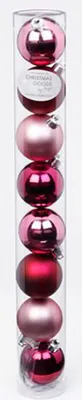Produktbild von Weihnachtskugeln Kunststoff 6cm Berry Kiss, 8er Set