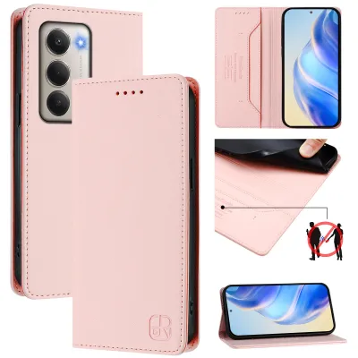 Produktbild von Lederhülle für Xiaomi Redmi 15 5G/4G Hülle Flip Brieftasche Kartenfächern Ständer Schutzhülle Pink