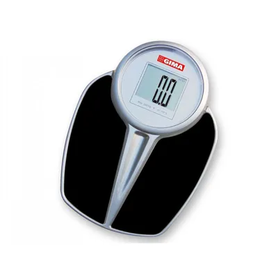 A digital scale on a white background.