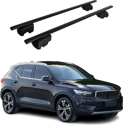 Obrázok produktu pre Priečne strešné nosiče pre Volvo XC40 2017–2023, čierna farba, ABE