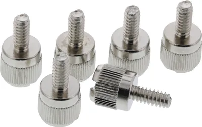 Produktbild von InLine Rändelschrauben, silber, für Gehäuse, 6er Pack, Metall, Silber