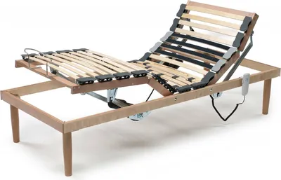 Produktbild von Einzelbettbasis Dbuz, Holzlattenrost mit Motor, 100%  Italy, Motorisierte, neigbare orthopädische Basis, Cm 80x190h 34