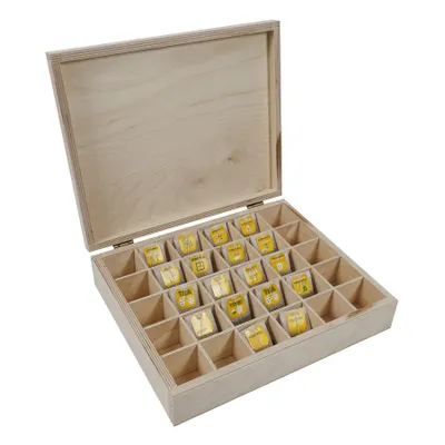 Produktbild von Holz-Organizer mit 30 Fächern – Teebox, Schmuckkästchen, Aufbewahrungsbox für Teebeutel, Schmuck & Kleinigkeiten aus Holz