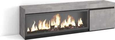 Immagine prodotto di COZY Mobile TV Soggiorno, 158x35x45cm, Per TV fino a 65, Camino elettrico XXL, Cemento